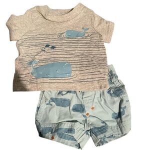 Whale Print Newborn Outfit